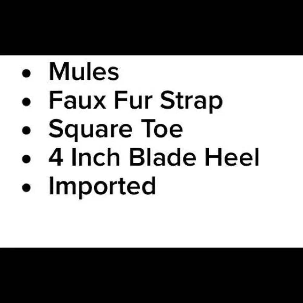 Fashion Nova Women Black Fax fux Sandals Mules Sexy Block High Heels  Sz 7.5 - Picture 8 of 9